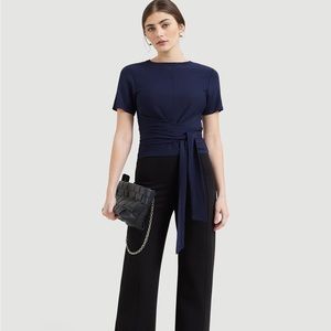 Modern Citizen Jude Cropped tie front Wrap Blouse